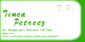 timea petrecz business card